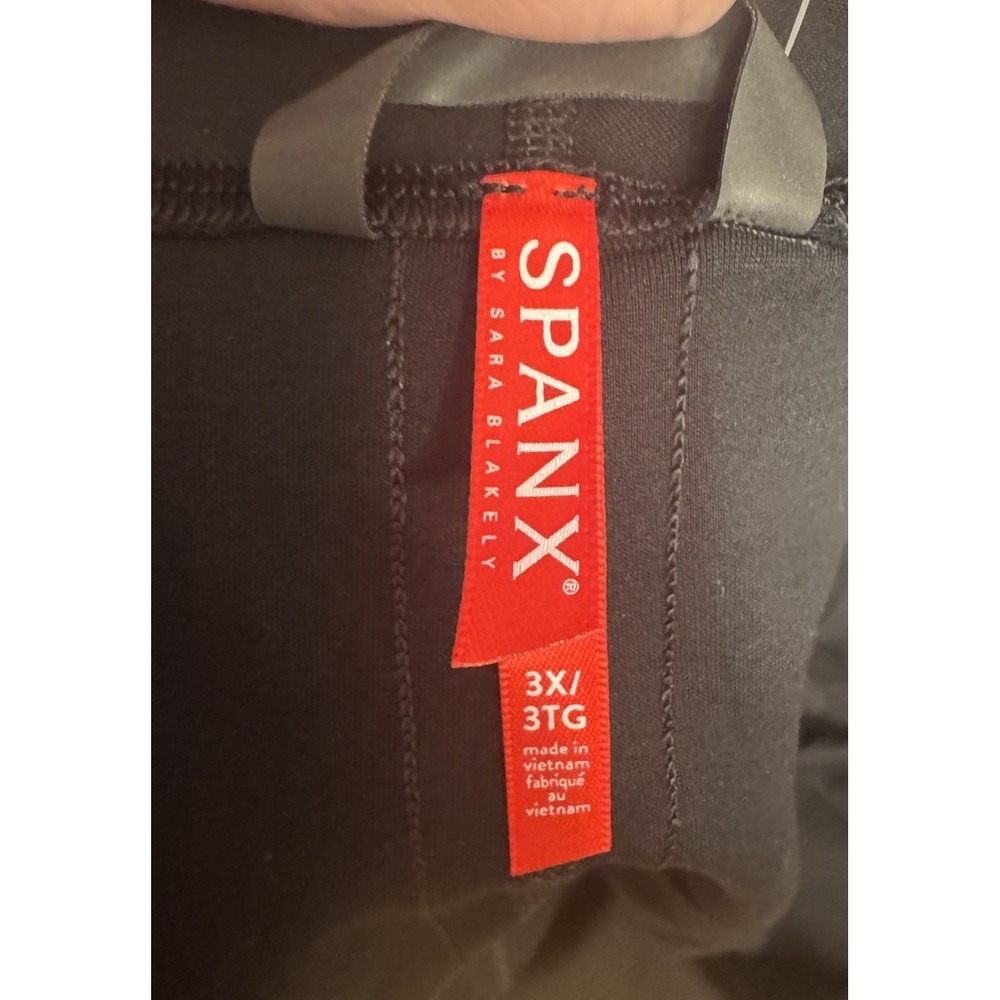 SPANX Faux Leather Convertible Jacket Black Coat Open Front Snap Womens 3X - Picture 7 of 7